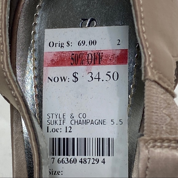 Style & Co Suki Women's Champagne Open Toe Platform Heels Size 10 - Picture 12 of 16